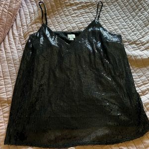 Black sequin top
